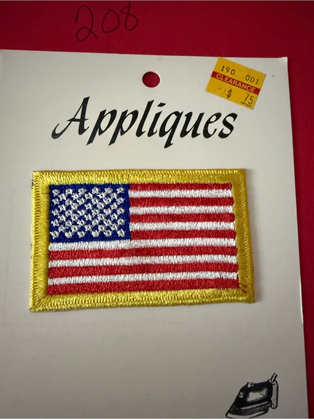 Embroidered USA Flag Iron-On Appliques - Pair - Picture 3 of 6
